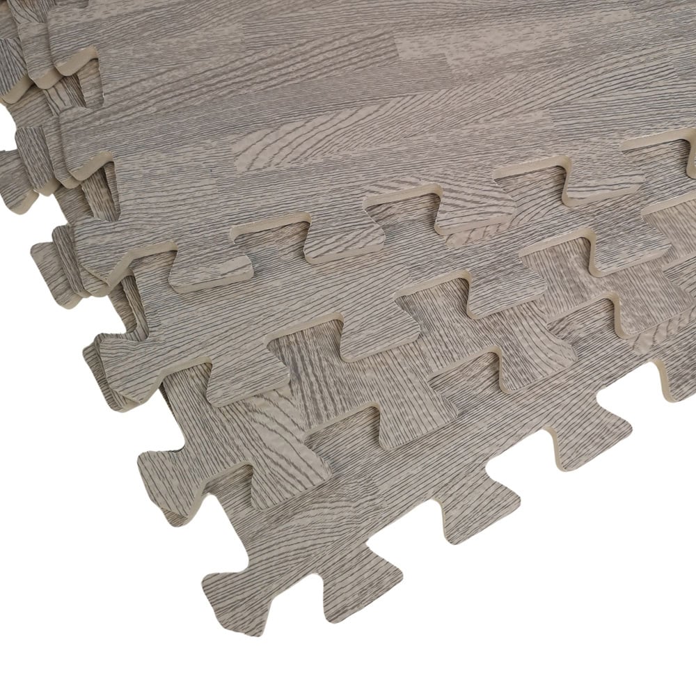 Samuel Alexander 4 Piece Grey Wood Effect EVA Foam Floor Mat 60 x 60cm Image 4
