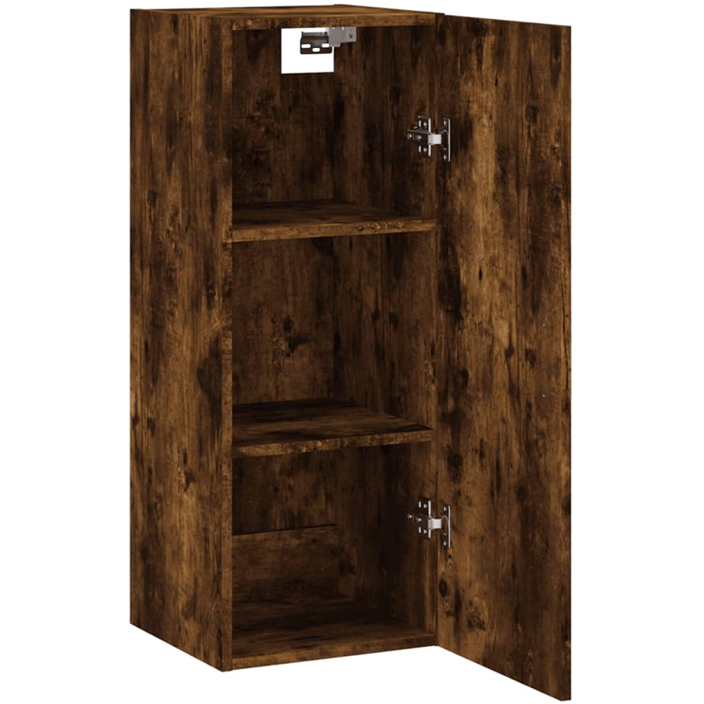 vidaXL Single Door Smoked Oak Wall Mounted Slim Storage Cabinet Image 4