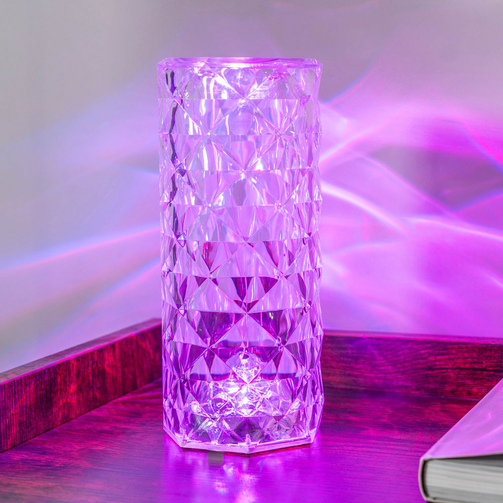 ValueLights Rose RGB Crystal Style LED Table Lamp Image 4
