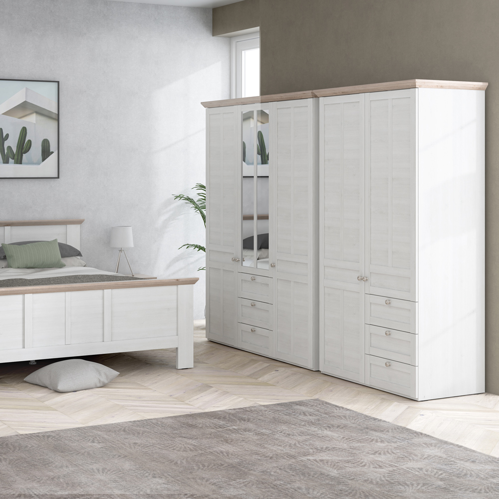Florence Illopa 2 Door 3 Drawer Nelson and Snowy Oak Wardrobe Image 7
