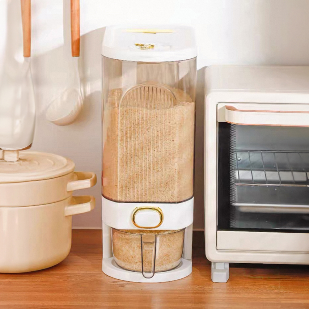 Living and Home White Airtight Rice Grain Dispenser 10kg Image 7