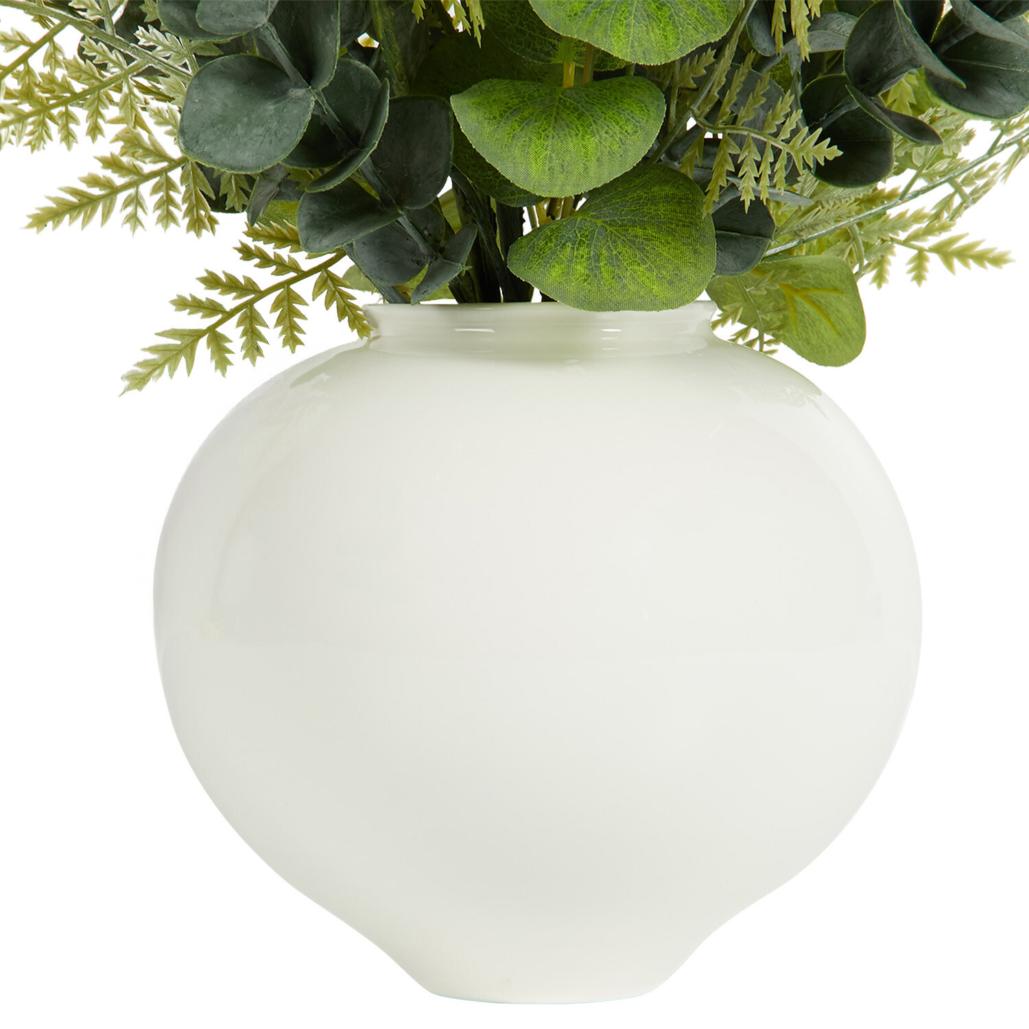 Eucalyptus in White Ceramic Pot - Green and White Image 4