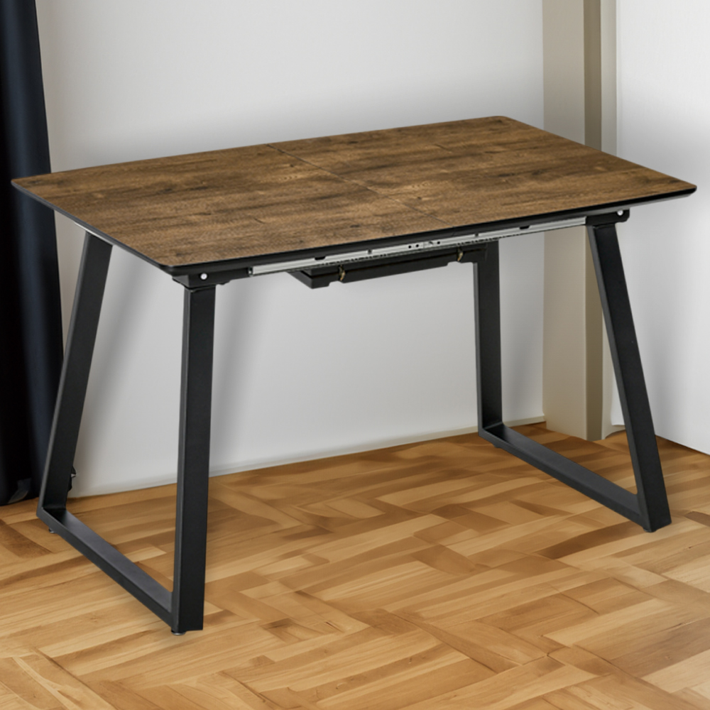 Portland 6 Seater Extendable Dining Table Brown Image 1