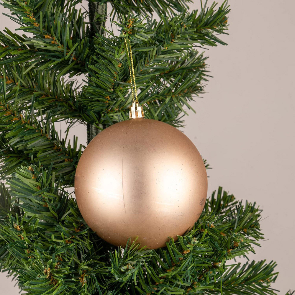 Shatchi 6cm Champagne Gold Shatterproof Christmas Bauble 18 Pack Image 5