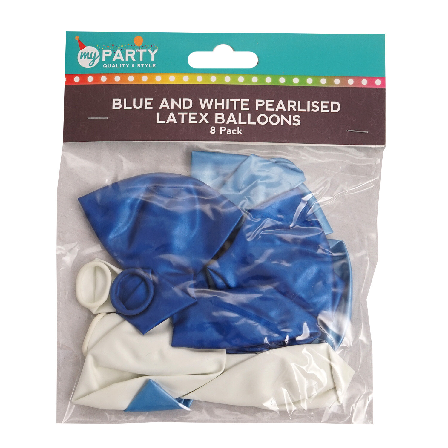 Pack of 8 Pearlised Balloons  - Blue Image