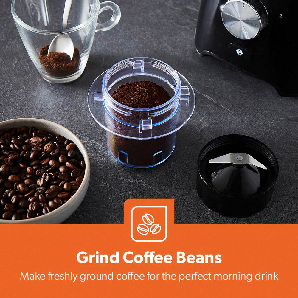 Geepas GSB44117UK-BK Black 1.8L 2-in-1 Food Jug Blender and Coffee Spice Grinder 600W Image 7