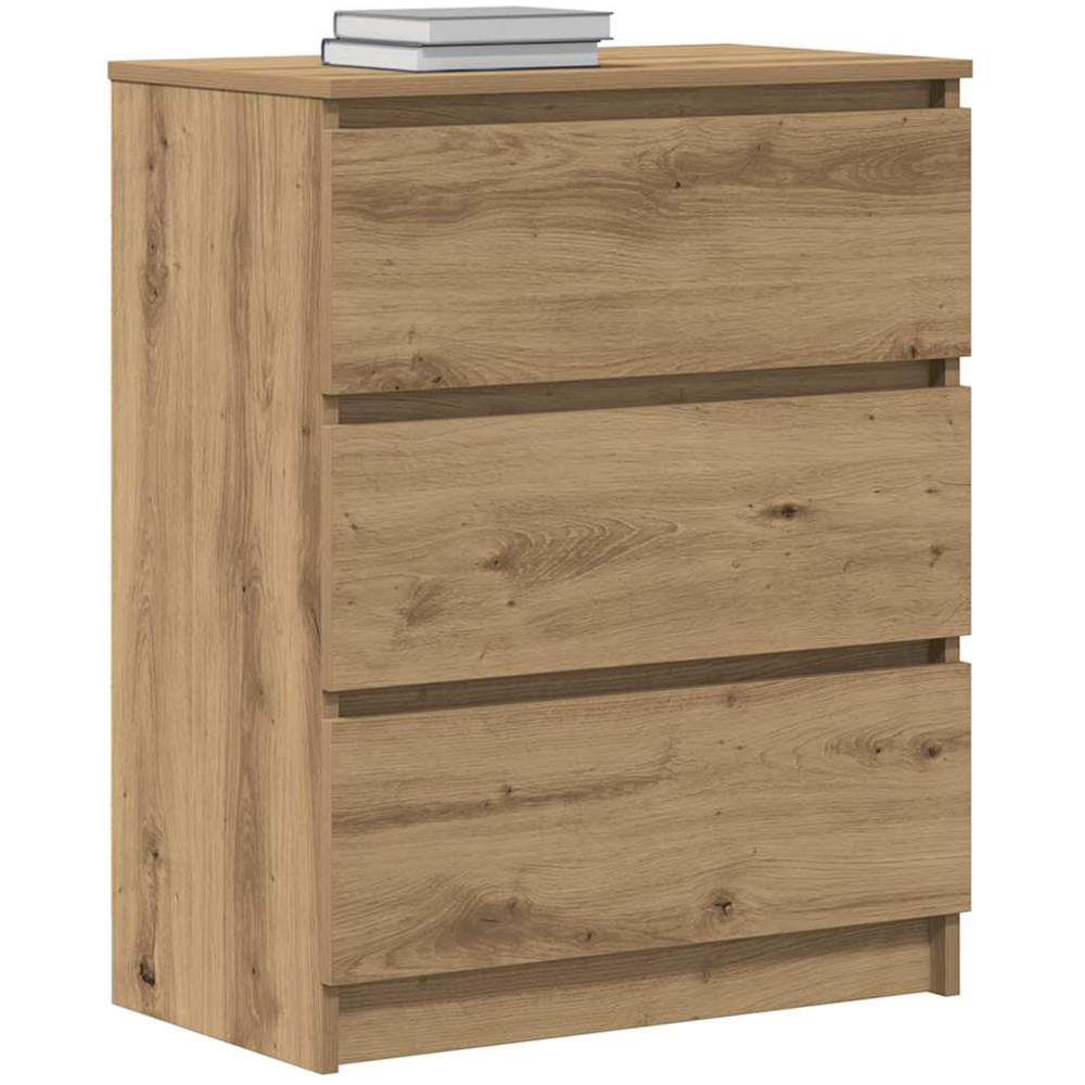 vidaXL 3 Drawer Artisan Oak Sideboard Image 4