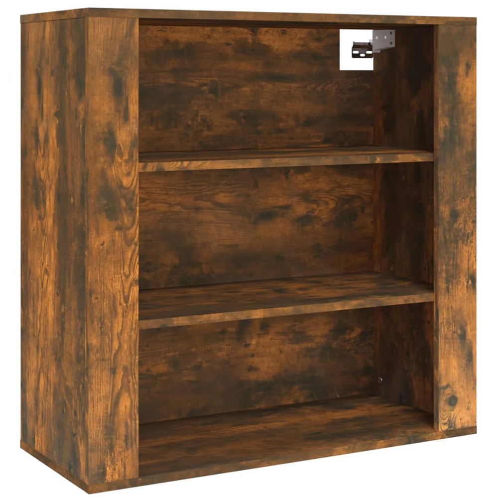 vidaXL 3 Shelf Smoked Oak Wooden Wall Cabinet Image 2