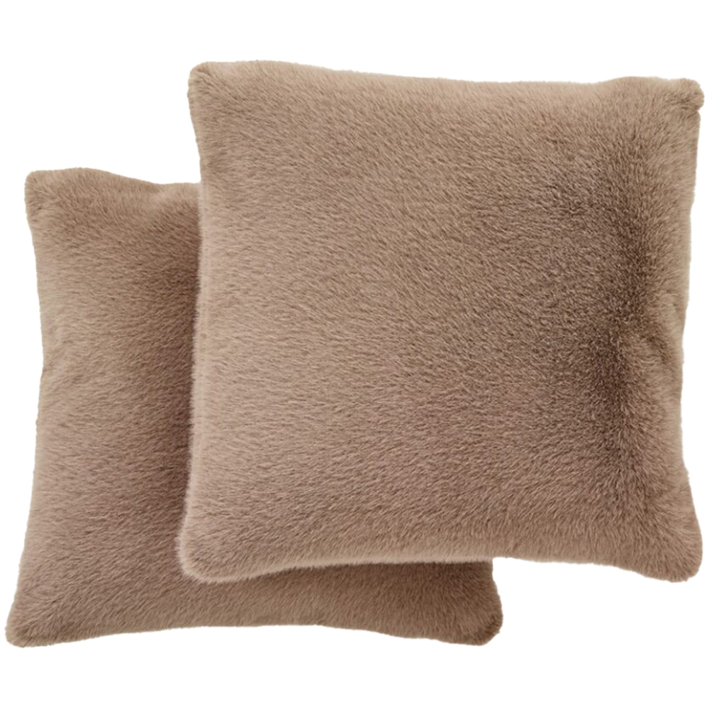 Deyongs Ashford Fawn Plush Polyester Cushion 50 x 50cm 2 Pack Image 1