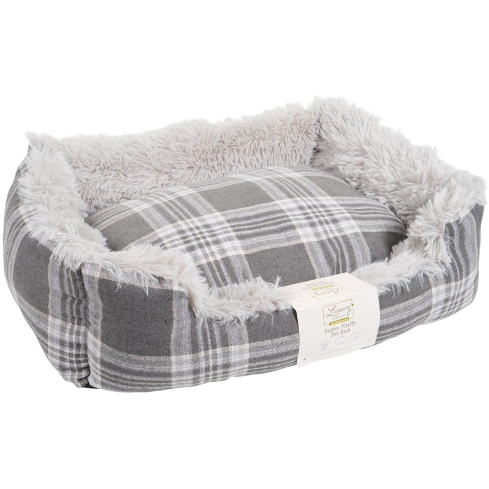 Super Fluffy Soft Pet Bed Grey Medium Image 3