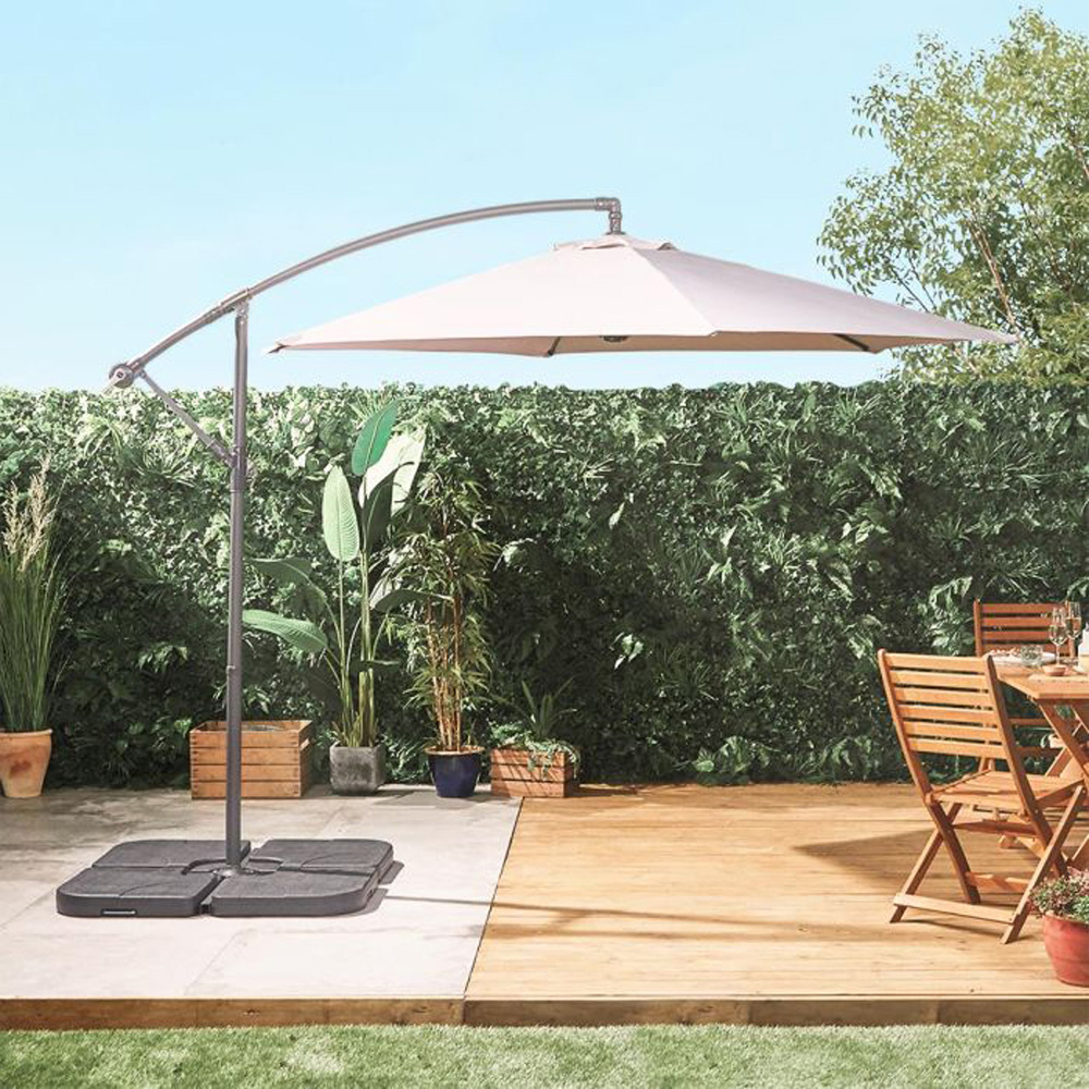 VonHaus Grey Banana Parasol 3m Image 2
