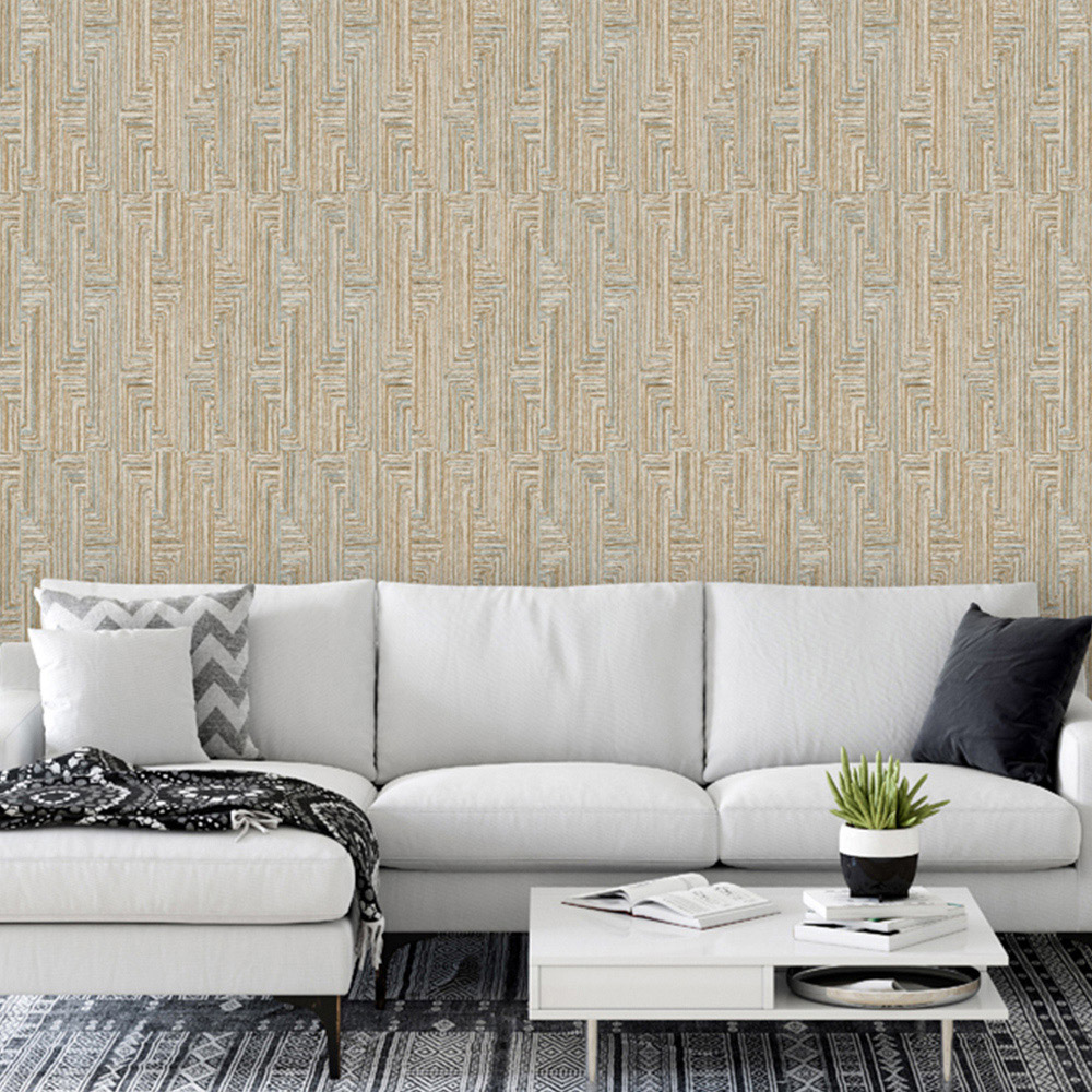 Design ID Retro String Motif Gold Wallpaper Image 3