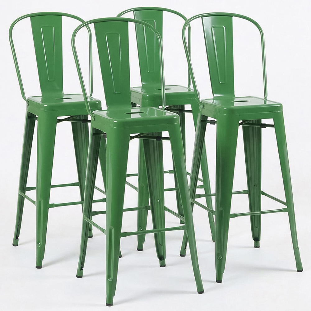 FWStyle Green Gloss Metal Bar Chair 4 Pack Image 4