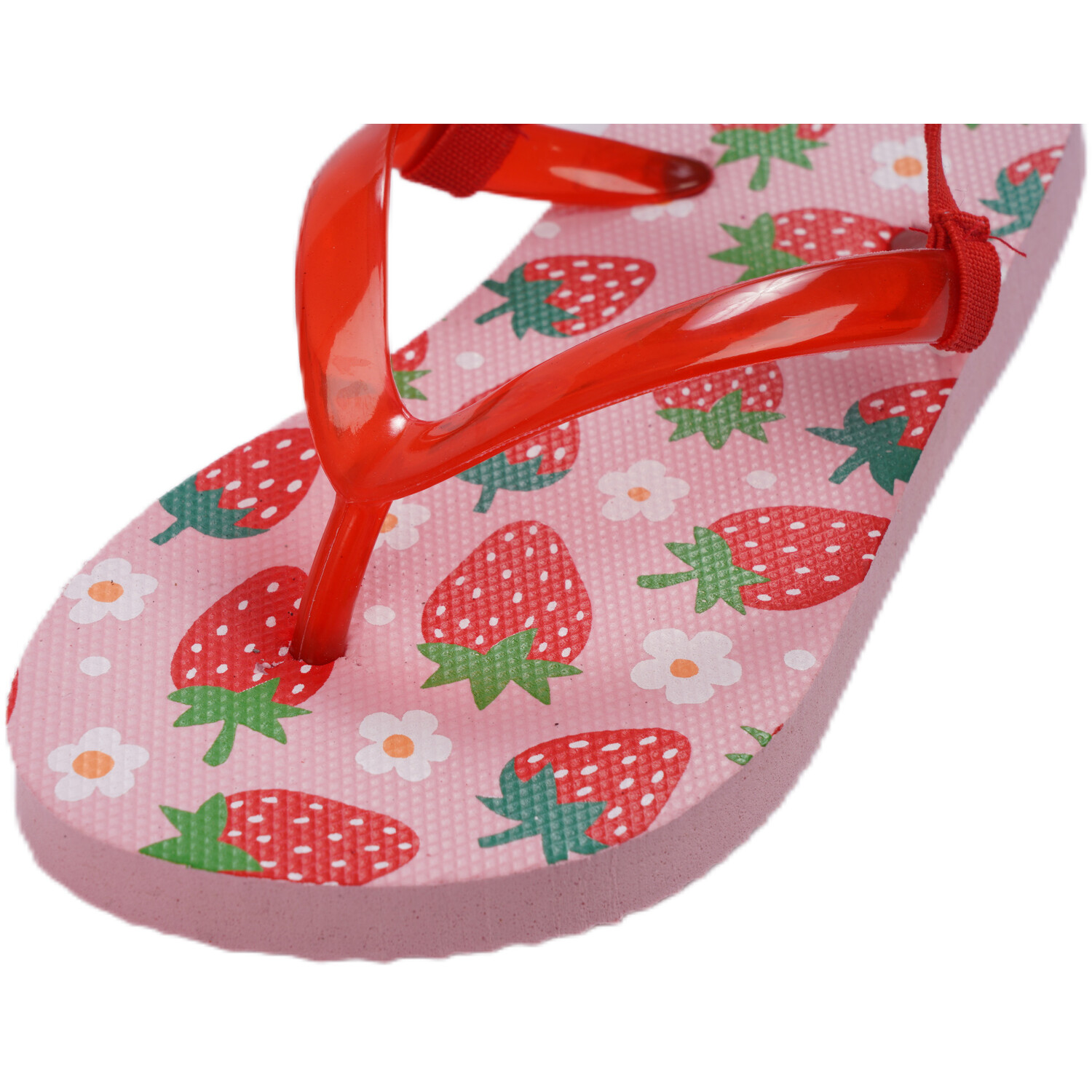 Kids Strawberry Flip Flops Pink Image 4