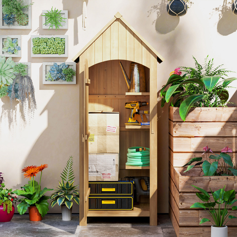 Outsunny 2.1 x 1.5ft 3 Shelf Small Garden Shed Image 4