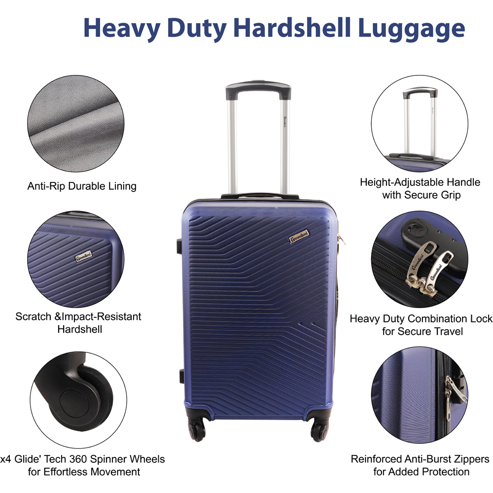 Groundlevel Infinity Set of 3 Blue Luggage Suitcase Image 3