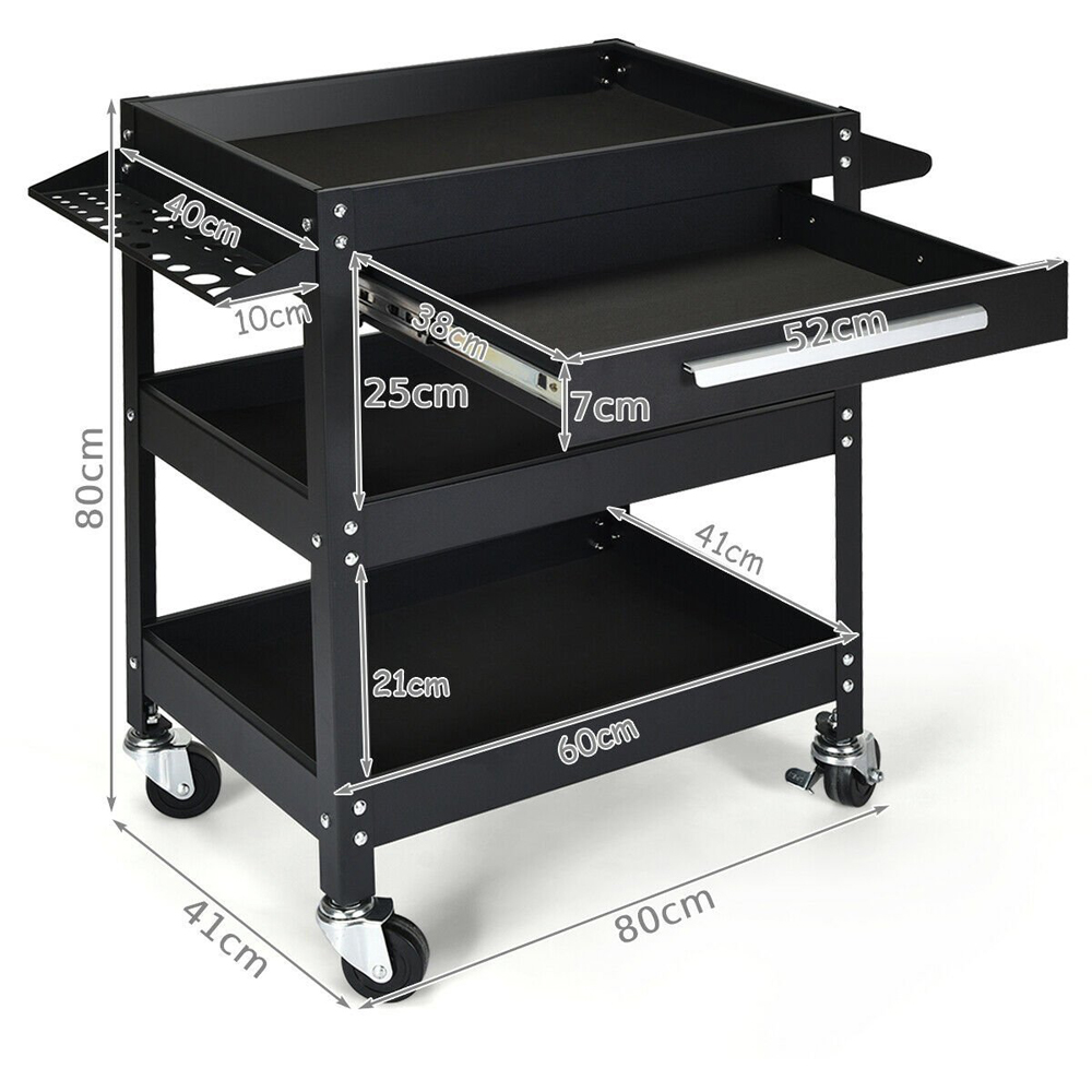 Costway 3 Shelf Rolling Utility Cart Image 9
