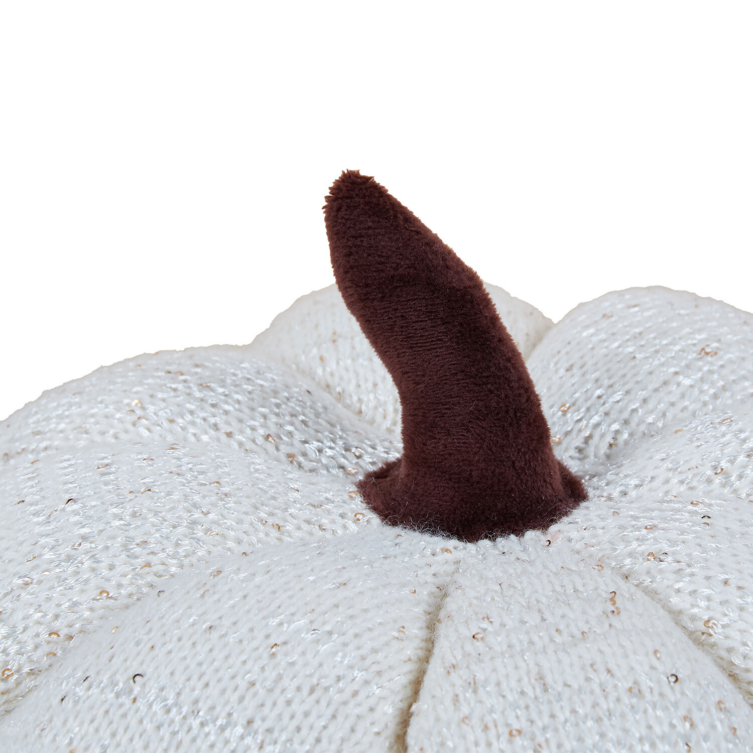 The Fall Collection Sequin Pumpkin Cushion - White Image 2