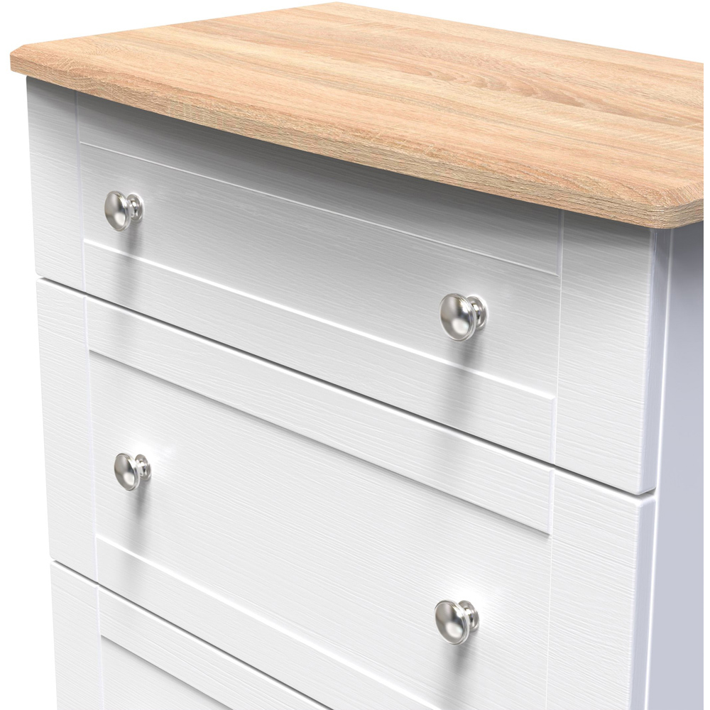 Crowndale Sussex 3 Drawer White Ash and Bardolino Oak Deep Chest of Drawers Ready Assembled Image 5