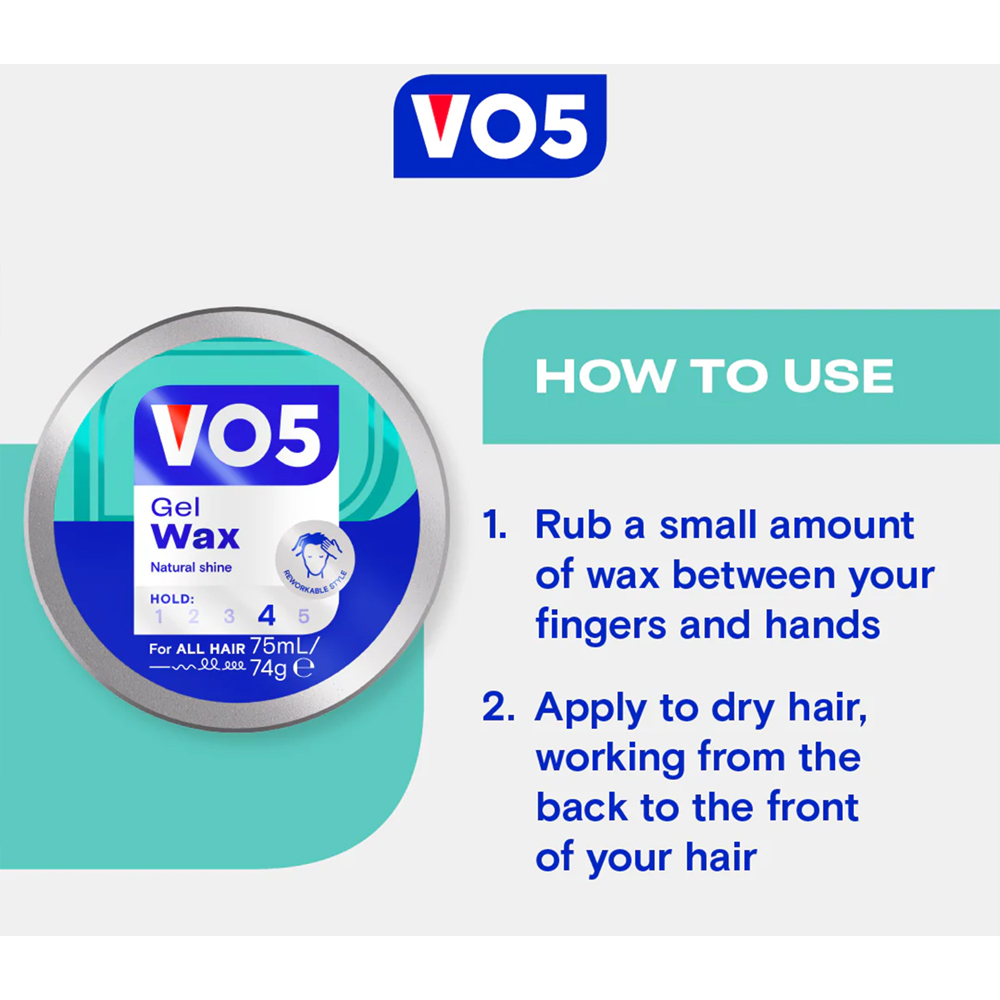 VO5 Extra Hold Gel Wax 75ml 3 Pack Image 4