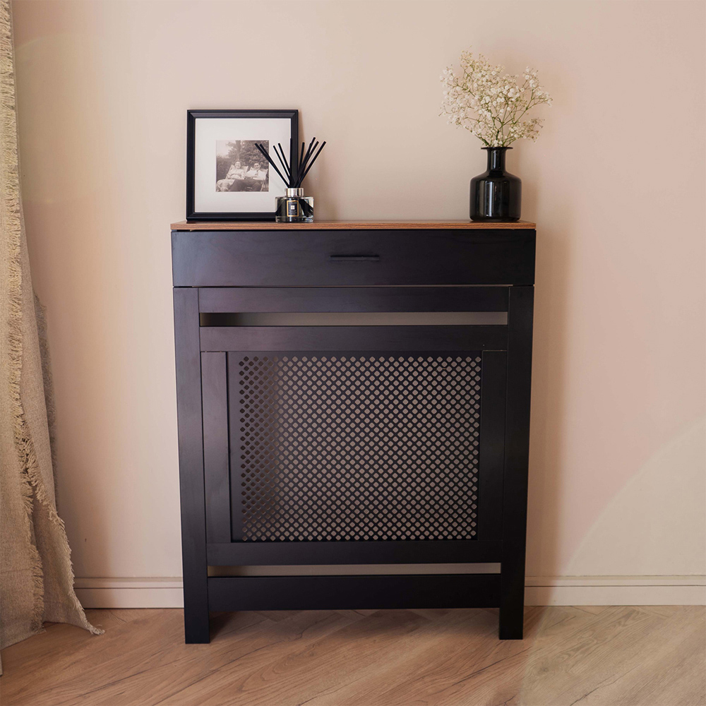 Portland Single Drawer Black Radiator Cover Small Image 8