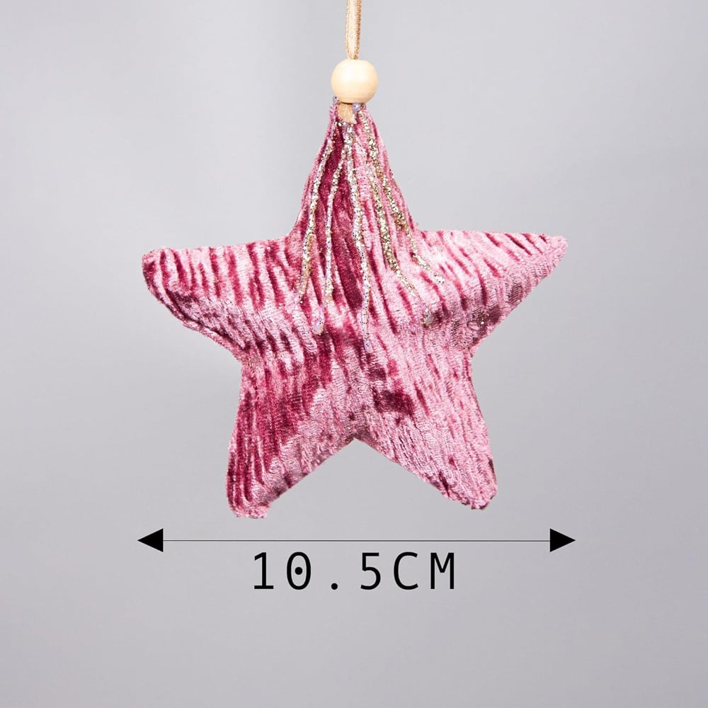 Shatchi Pink Star Hanging Christmas Decoration Image 4