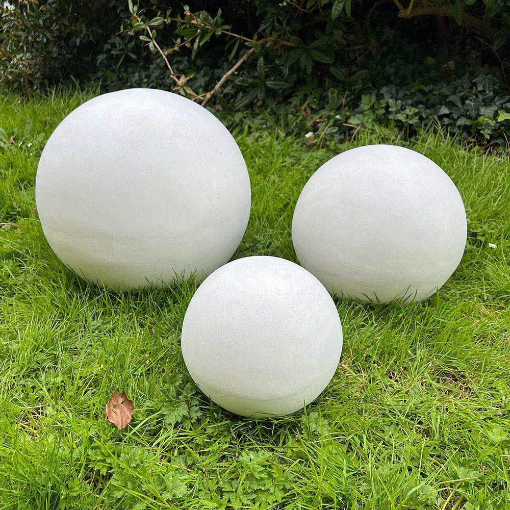wilko Concrete Effect White Washed Outdoor Garden Decorative Ball 28cm Image 2