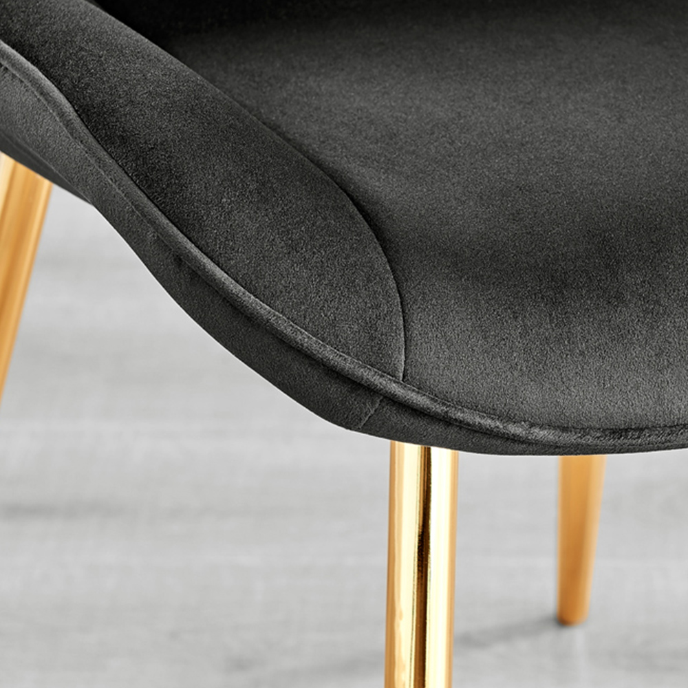 Furniturebox Copeland Cesano Marble Effect 6 Seater Dining Set White Gold and Black Image 8