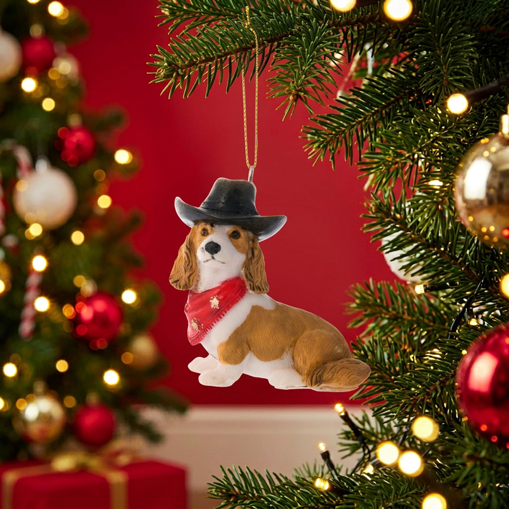 Christmas Cowboy Pup Hanging Decoration Image 2
