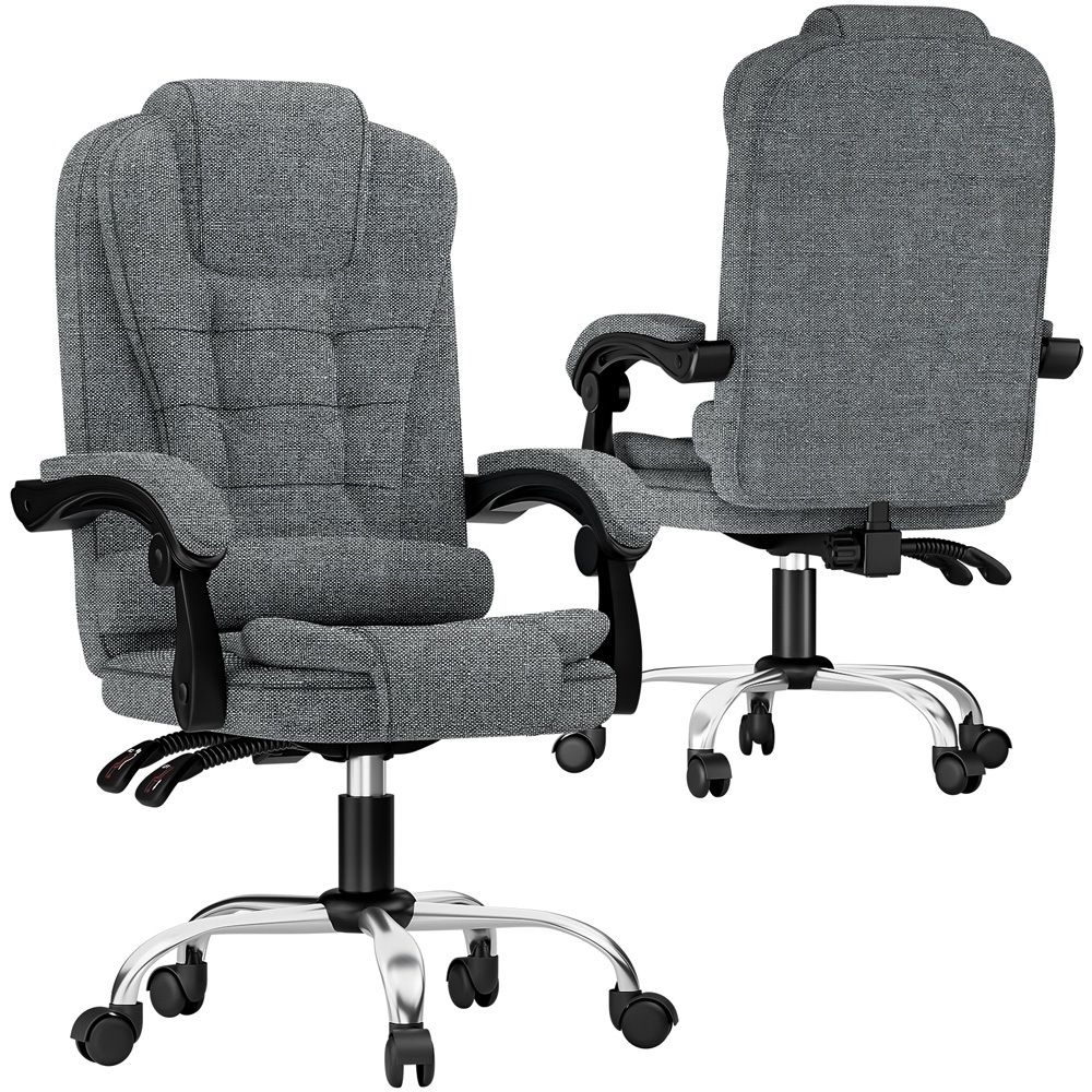 Rattrix Light Grey Height Adjustable Swivel Office Chair with Large Padded Seat Image 2