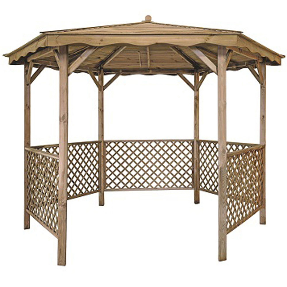 Cerland Lora 10.4 x 8ft Hexagon Wooden Gazebo Image 1