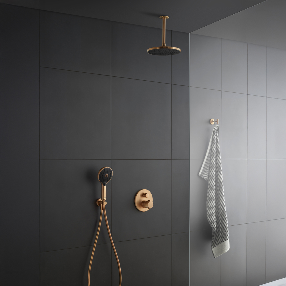 Duravit D120 MinusFlow Brushed Bronze 3 Jet Click Hand Shower Image 4