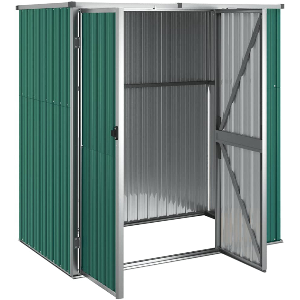 vidaXL 5.3 x 2.9ft Green Galvanised Steel Pent Garden Tool Shed Image 4