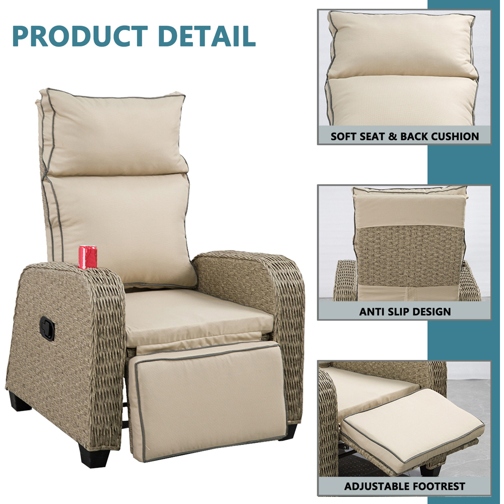 Furniture One Rattan Adjustable Garden Recliner Chair Image 7