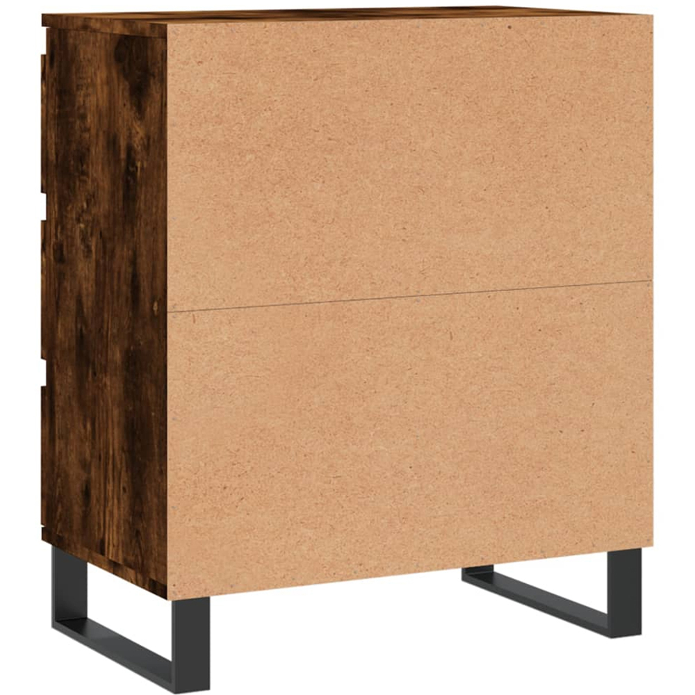 vidaXL 3 Drawer Smoked Oak Sideboard with Iron Feet Image 8