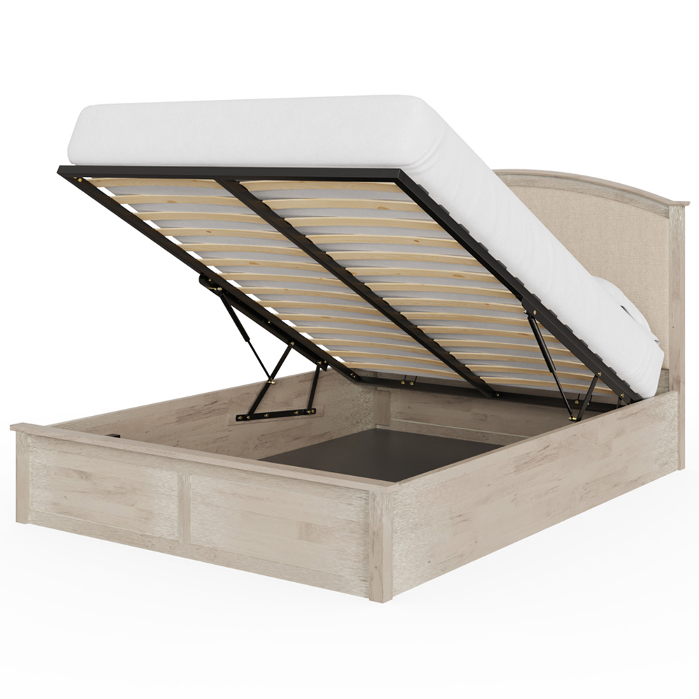 GFW Madrid King Size Limed Oak Ottoman Bed Image 3