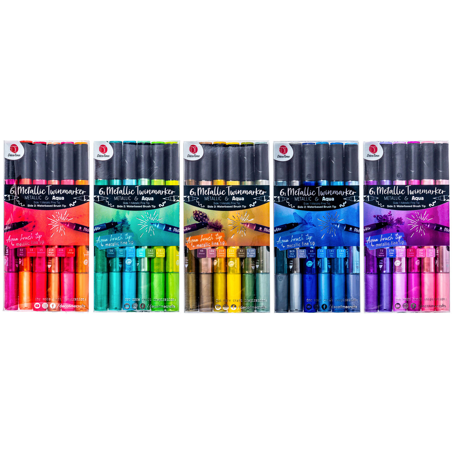 Pack of Six Metallic Twin Markers Image