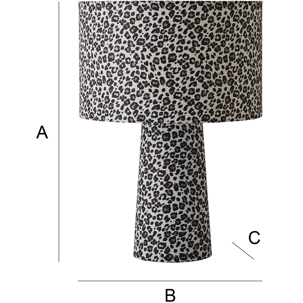 ValueLights Bertie Leopard Print Full Fabric LED Table Lamp Image 8