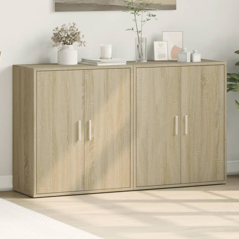 vidaXL 2 Door Sonoma Oak Sideboard Set of 2 Image 1