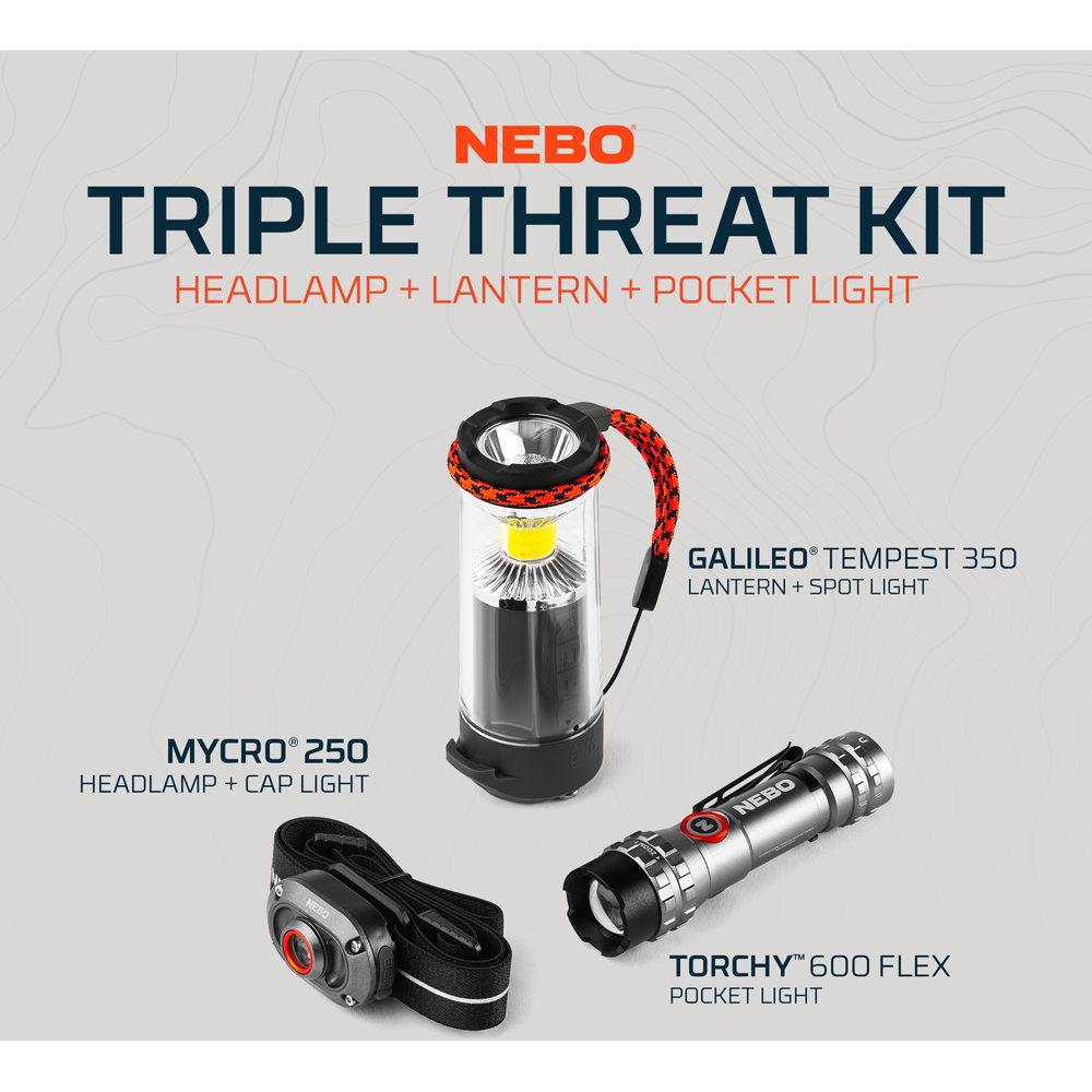 Nebo Rechargeable Triple Threat Light Kit with Batteries Image 2