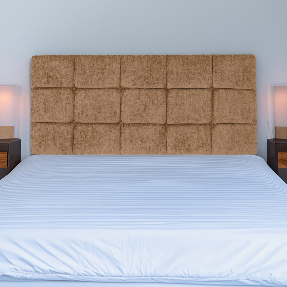 Bedmaster Pearl Super King Size Mink Chenille Squared Headboard Image 1