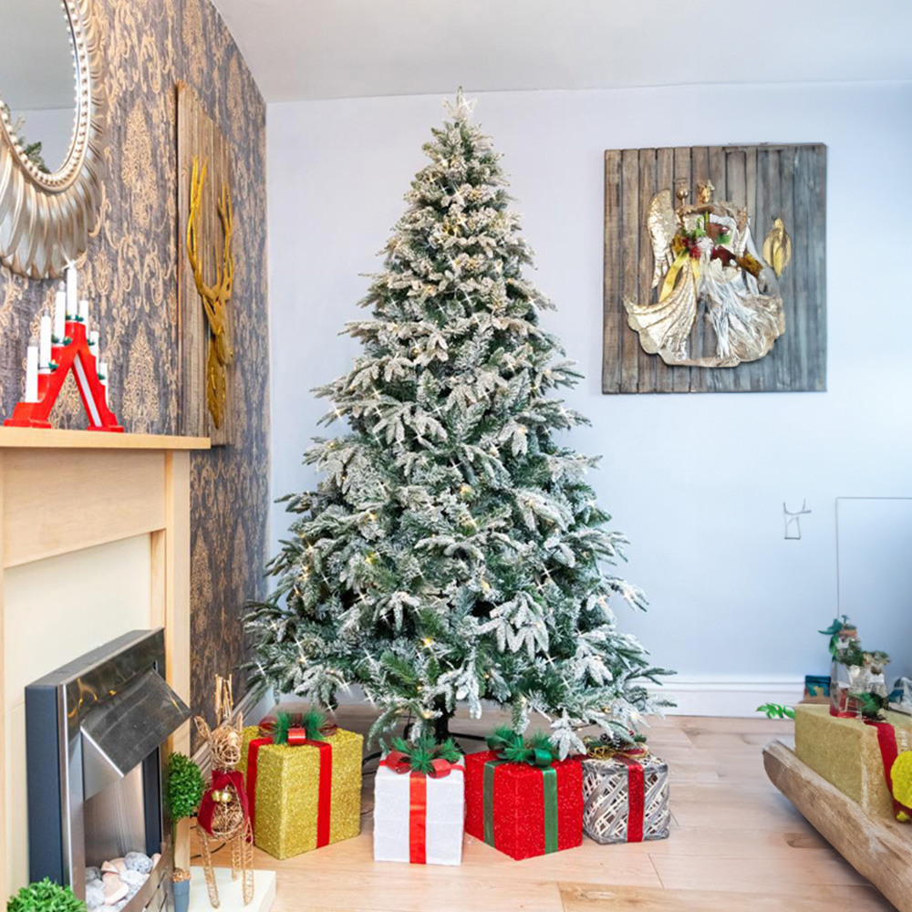 Shatchi Warm White LED Pre-Lit Lapland Fir Artificial Christmas Tree 4ft Image 2