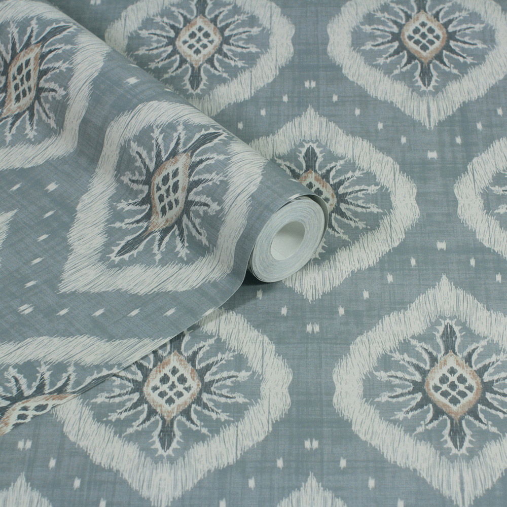 Esselle Home Odina Ikat Soft Blue Wallpaper Image 2