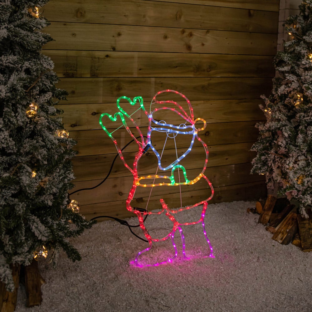 Samuel Alexander 192 Multicolour LED Standing Santa Christmas Rope Light 3ft Image 7