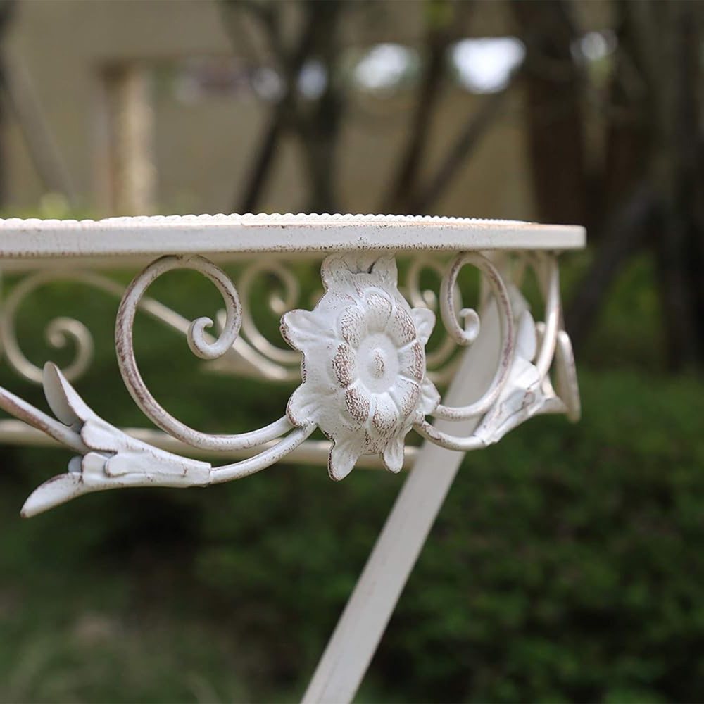 Glamhaus Seville 2 Seater Bistro Set Antique Cream Image 6