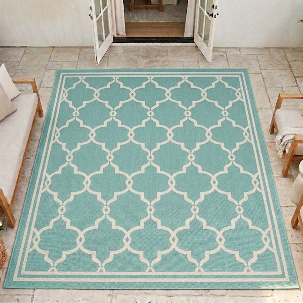 Portland Rugstyle Aqua Spanish Tile Rug 120 x 170cm Image 1
