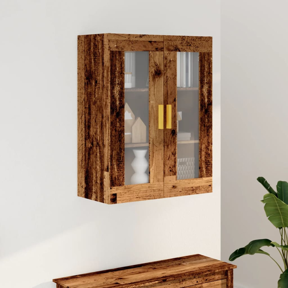 vidaXL 2 Door 3 Shelf Old Wood Hanging Wall Cabinet Image 9