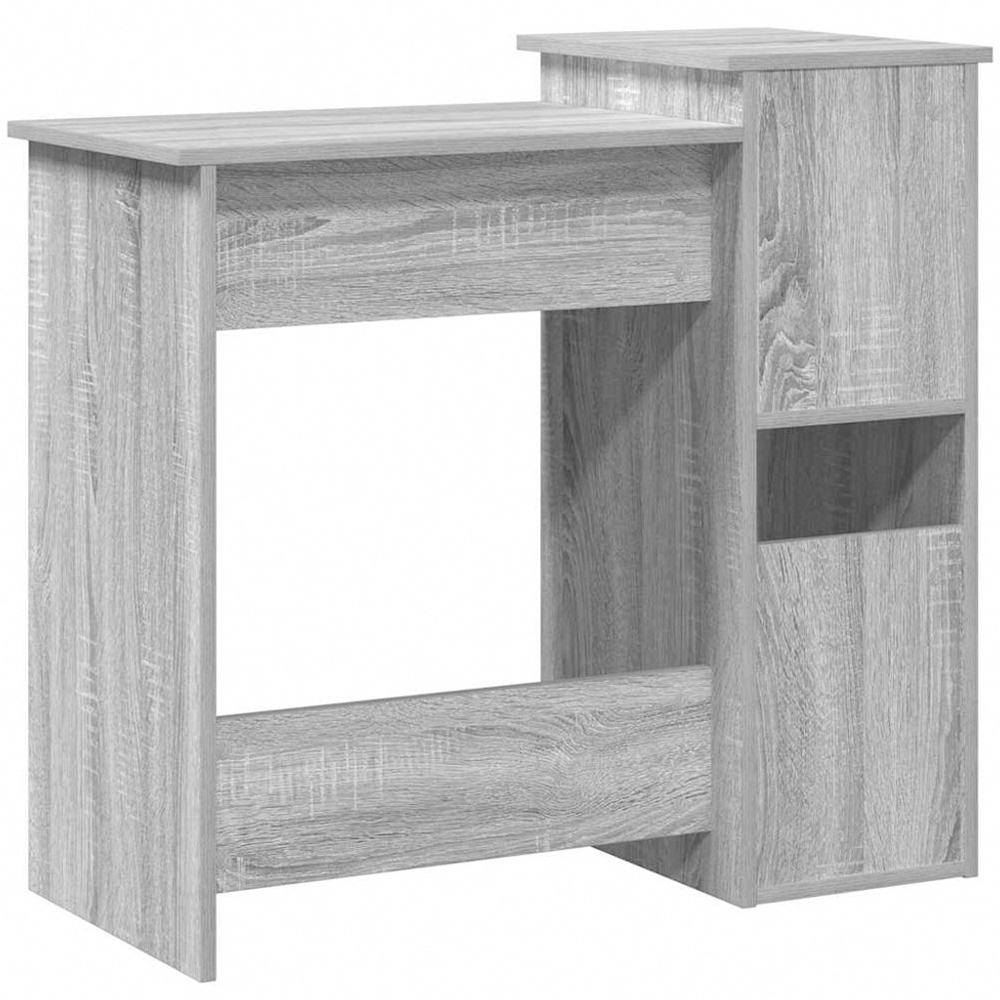 vidaXL 2 Shelf Computer Desk with Keyboard Tray Grey Sonoma Image 6