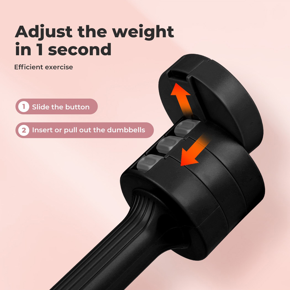 Spector Centra Black Metal Adjustable Dumbbell Pair 1-2.5kg Image 4