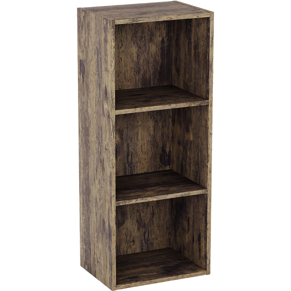 VIDA DESIGNS Oxford 3 Shelf Dark Wood Cube Bookcase Image 2